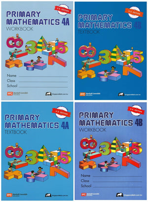 Singapore Math (Primary Mathematics) Grade 4 Kit (US Edition), Workbooks 4A and 4B, and Textbooks 4A and 4B (Primary Mathematics U.s. Edition)