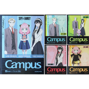 KOKUYO Composition Notebooks, 5 Pack Campus Semi-B5 Comp Book with Dot A 7mm Ruled, 30 Sheets, School Lined Notebook Spy x Family Limited Edition, Journal Notebook for Women Work Study Note Taking