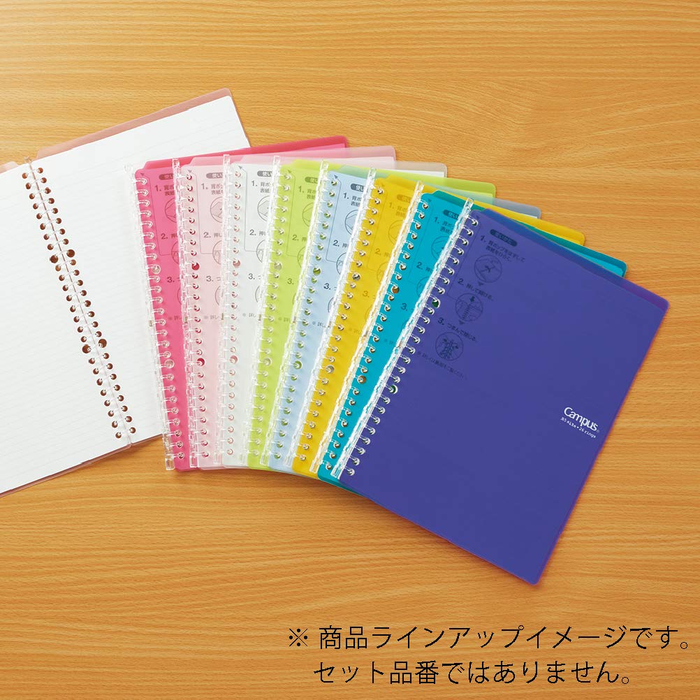Kokuyo Campus Smart Ring Binder, B5 Yellow Green Refillable Binder Notebook 26 Holes with 10 Extra Loose-Leaf Paper, Up to 25 Filler Papers for Work & Study, Japan Import (RU-SP700YG)