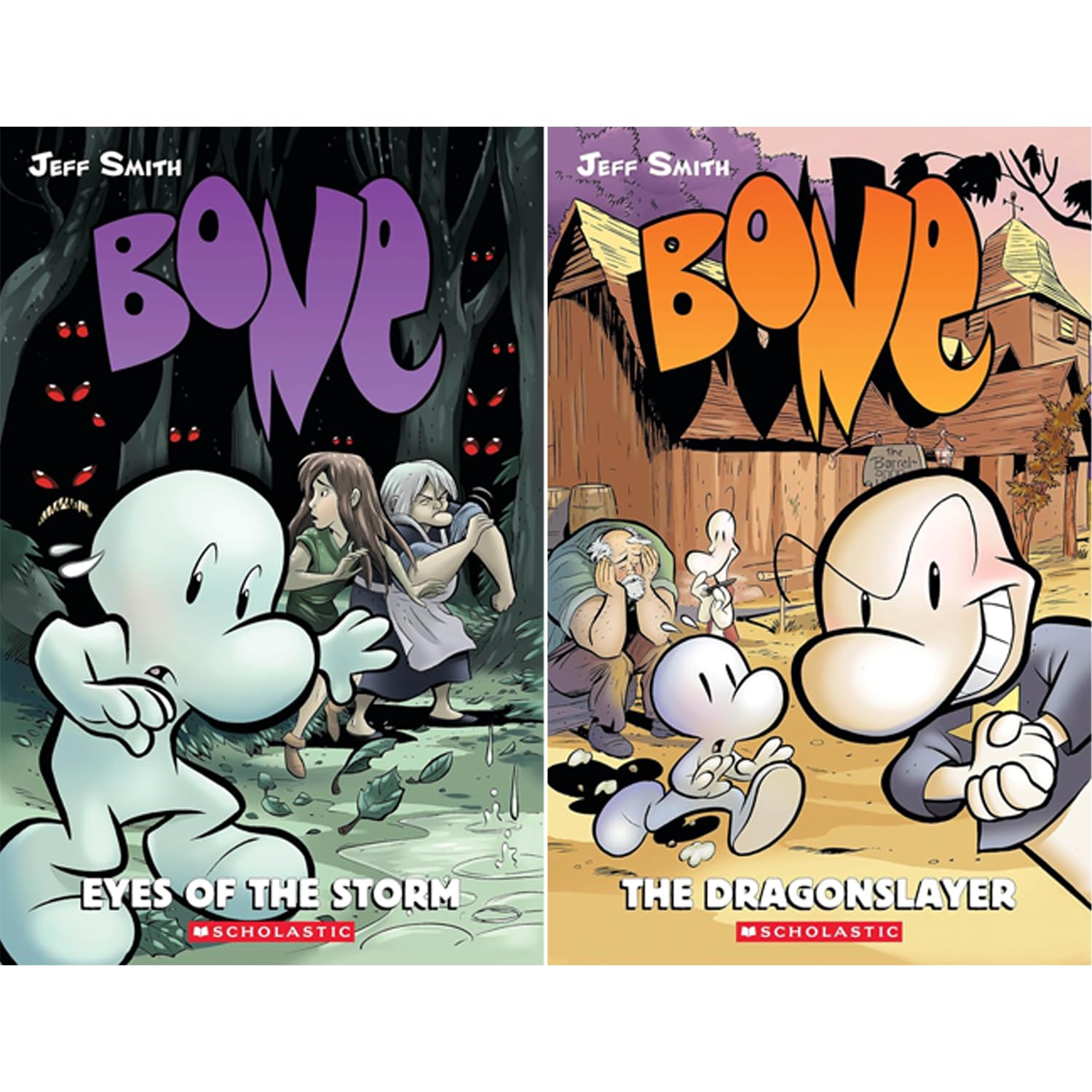 Bone 10-Book Collection Set, Vol.1–9 & Rose (Out From Boneville, The Great Cow Race, Eyes of the Storm, The Dragonslayer, Rock Jaw, Old Man’s Cave, ... Treasure Hunters, Crown of Horns, Rose)
