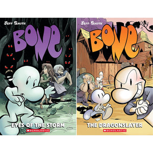 Bone 10-Book Collection Set, Vol.1–9 & Rose (Out From Boneville, The Great Cow Race, Eyes of the Storm, The Dragonslayer, Rock Jaw, Old Man’s Cave, ... Treasure Hunters, Crown of Horns, Rose)