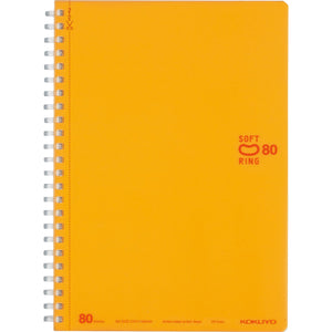 KOKUYO Spiral Lined Notebook, 8.3'' x 5.8'' Pastel Journal A5 Soft Ring Notebooks with Dot 6 mm Ruled, 80 Sheets, Orange 1 Subject Notebook, Note Taking for School. Japan Import (SU-SV338BT-YR)