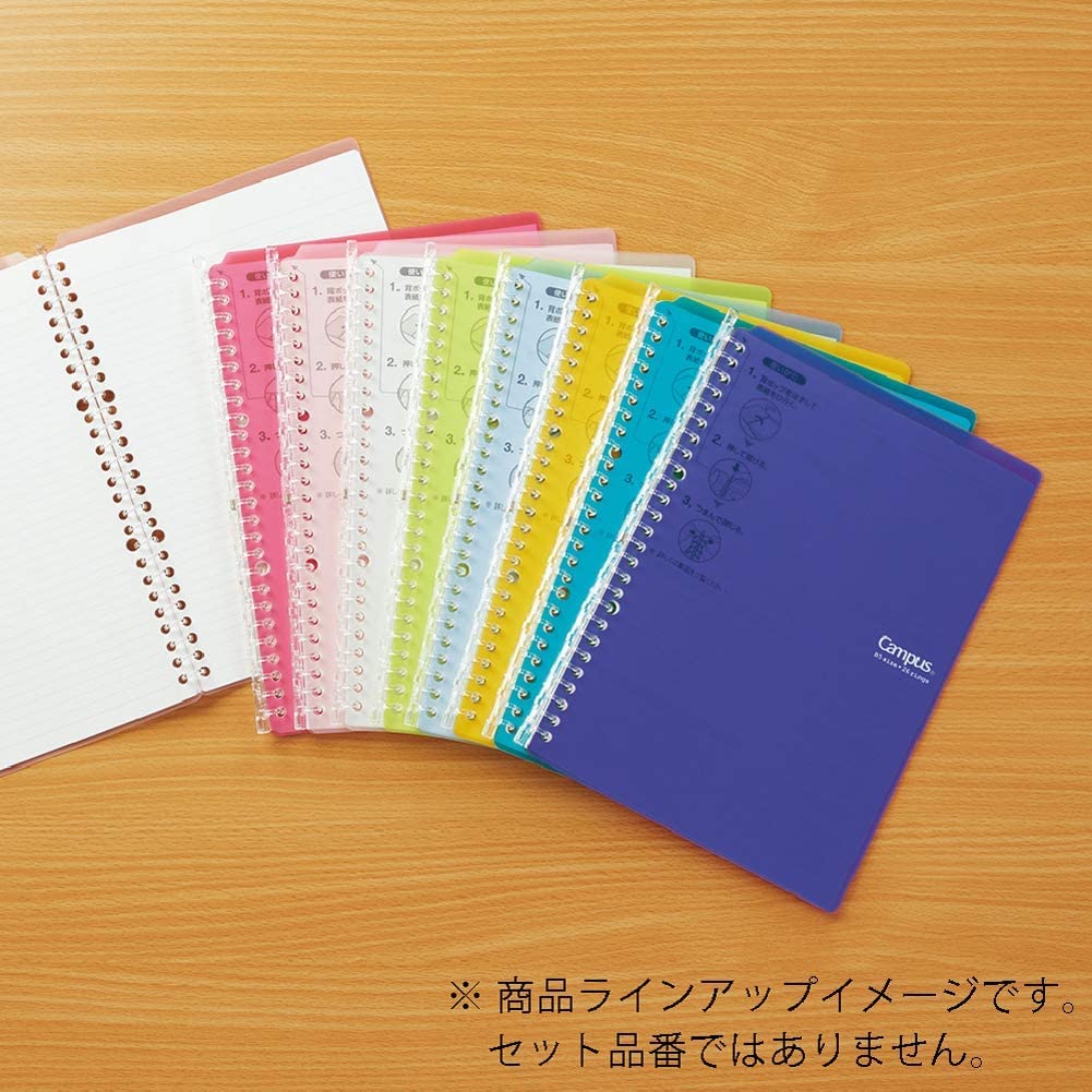 Kokuyo Campus Smart Ring Binder, B5 Light Pink Refillable Binder Notebook 26 Holes with 10 Extra Loose-Leaf Paper, Up to 25 Filler Papers for Work & Study, Japan Import (RU-SP700LP)