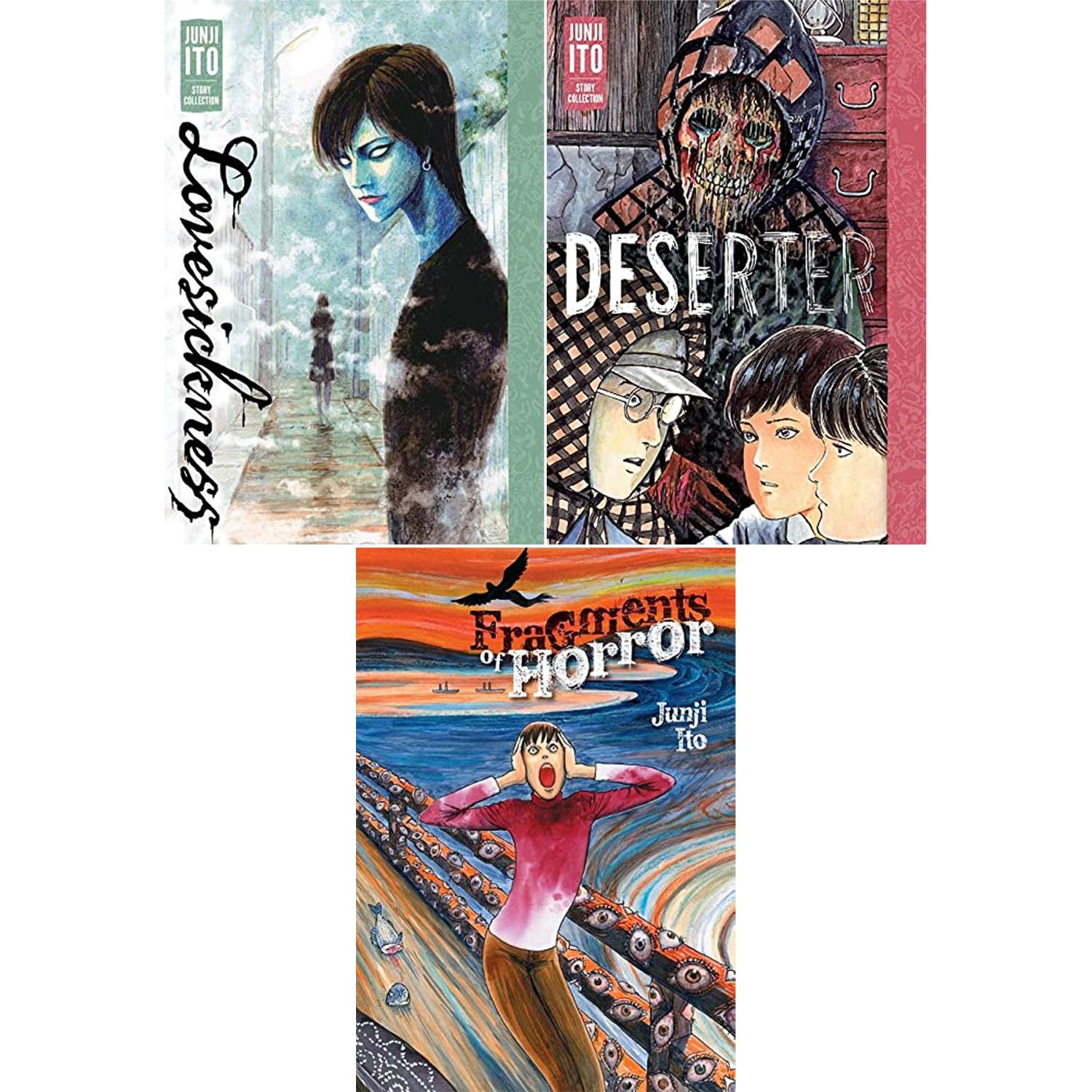 Junji Ito Story Collection 3 books set: Lovesickness, Deserter, Fragments of Horror