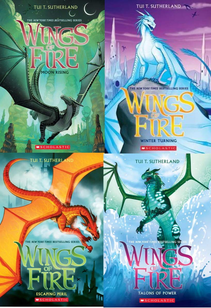 Wings of Fire Hardcover 4 book set (Moon Rising, Winter Turning, Escaping Peril, Talons of Power )