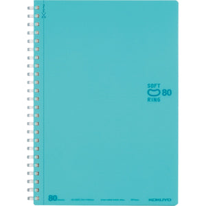 KOKUYO Spiral Lined Notebook, 8.3'' x 5.8'' Pastel Journal A5 Soft Ring Notebooks with Dot 6 mm Ruled, 80 Sheets, Light Blue 1 Subject Notebook, Note Taking for School. Japan Import (SU-SV338BT-LB)