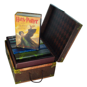 Harry Potter Books Set #1-7 in Collectible Trunk-Like Toy Chest Box, Decorative Stickers Included