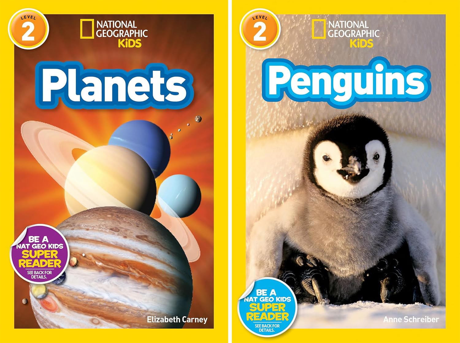 National Geographic Kids Readers Level 2 Series, Collection Set of 10 Books. Volcanoes, Mummies, Planets, Penguins, Sharks, Snakes, Rocks and Minerals, Wolves, Pandas, Dolphins