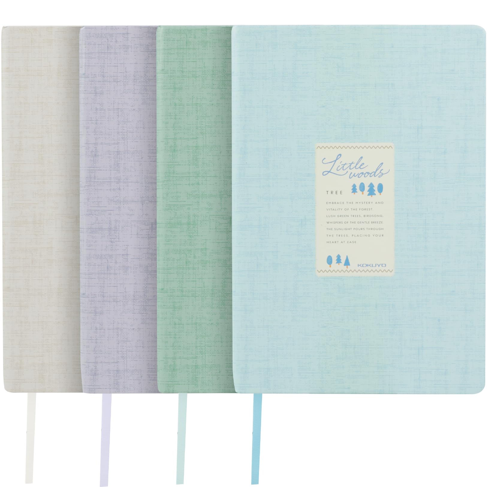 KOKUYO Lined Journal Notebooks, 4 Pack A5 Hardcover Notebook for Women in 8mm Ruled Japanese Smooth Paper, 70gsm 100 Sheets Each Pastel Travel Journal in 5.5'' x 8'', Journaling Writing Work & Office