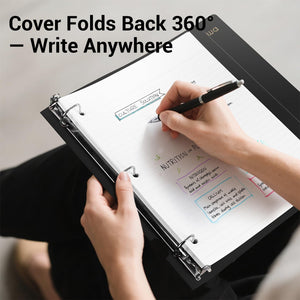 MUKAWA 1 Inch 3 Ring Binder, D-Ring Binder Holds 250 Sheets, PP Cover with Writable Spine Label, Lay-Flat Design, Letter Size 8.5x11, Lightweight for School, Office & Home Organization, 2 Pack, Black