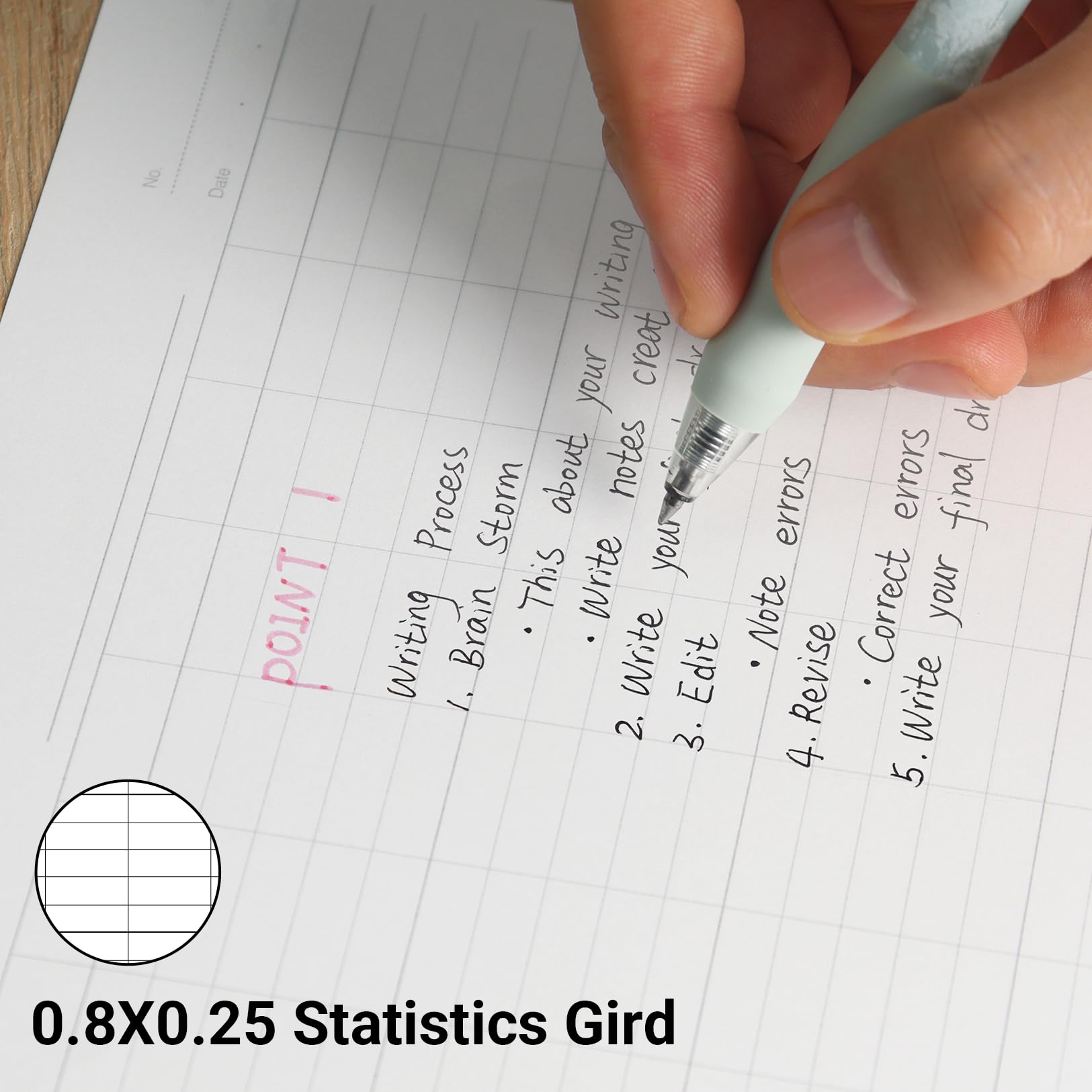 Kokuyo Campus Loose Leaf Paper, B5 Filler Paper with Statistics Graph, 50 Sheets 75 GSM Sarasara Smooth Writing, 26 Holes, 10-1/4"x7-1/4” Binder Notebook Bleed Resistant Paper. Japan Import (NO-837VN)