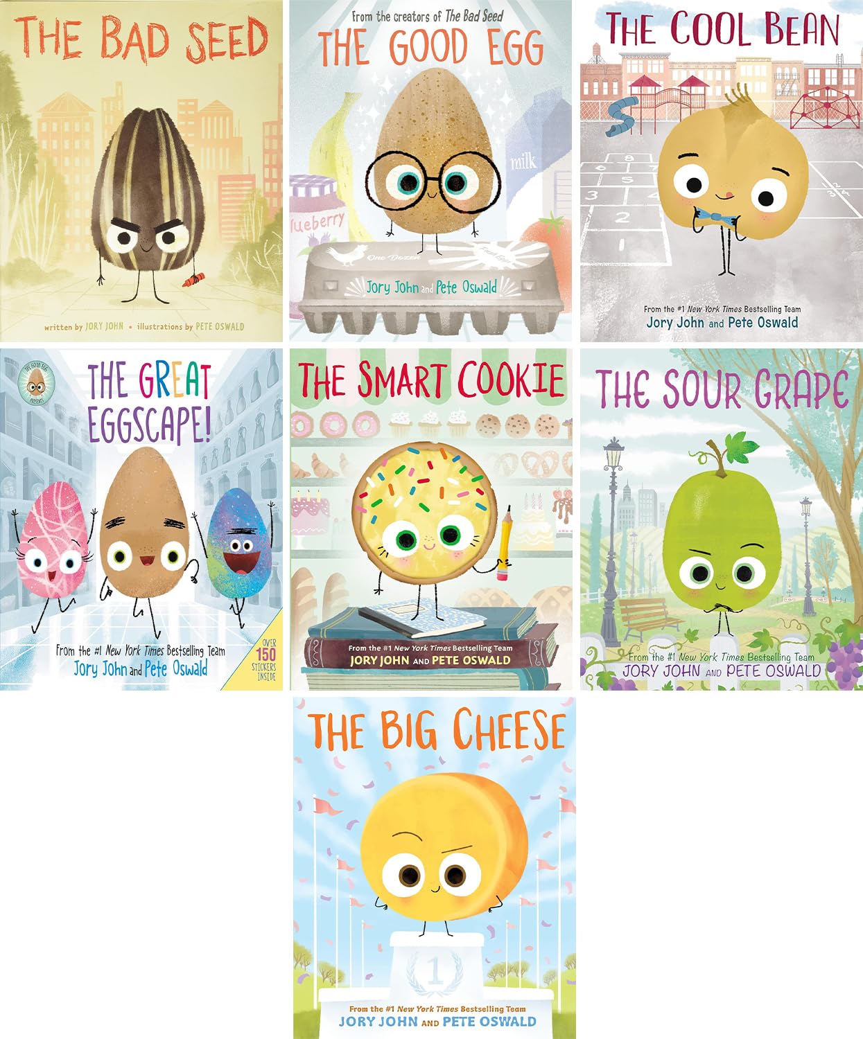 The Bad Seed 7 Book Pack Collection Set (Food Group). The Bad Seed, The Good Egg, The Cool Bean, The Good Egg Presents, The Smart Cookie, The Sour Grape, The Big Cheese