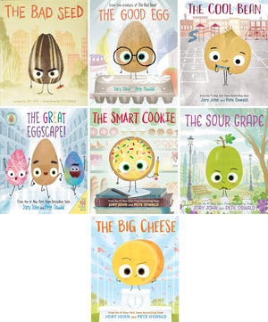 The Bad Seed 7 Book Pack Collection Set (Food Group). The Bad Seed, The Good Egg, The Cool Bean, The Good Egg Presents, The Smart Cookie, The Sour Grape, The Big Cheese