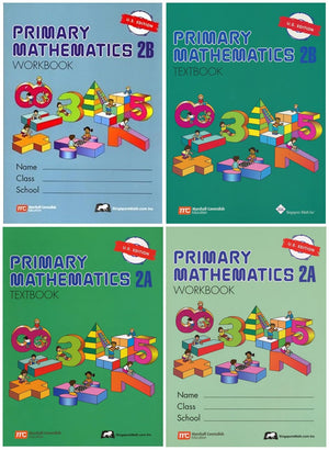 Singapore Math (Primary Mathematics) Grade 2 Kit (US Edition), Workbooks 2A and 2B, and Textbooks 2A and 2B
