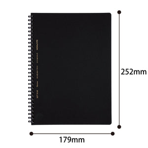 KOKUYO Spiral Graph Notebook, 10'' x 7'' Business Journal B5 Soft Ring Notebooks with 5mm Grid Ruled, 70 Perforated Sheets, Black 1 Subject Notebook, Note Taking for Work. Japan Import (SU-SV407S5-D)