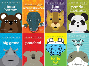 Fun Jungle Series 1-8, Collection Set 8 Books, Belly Up, Poached, Big Game, Panda-Monium, Lion Down, Tyrannosaurus Wrecks, Bear Bottom, Whale Done, by Stuart Gibbs