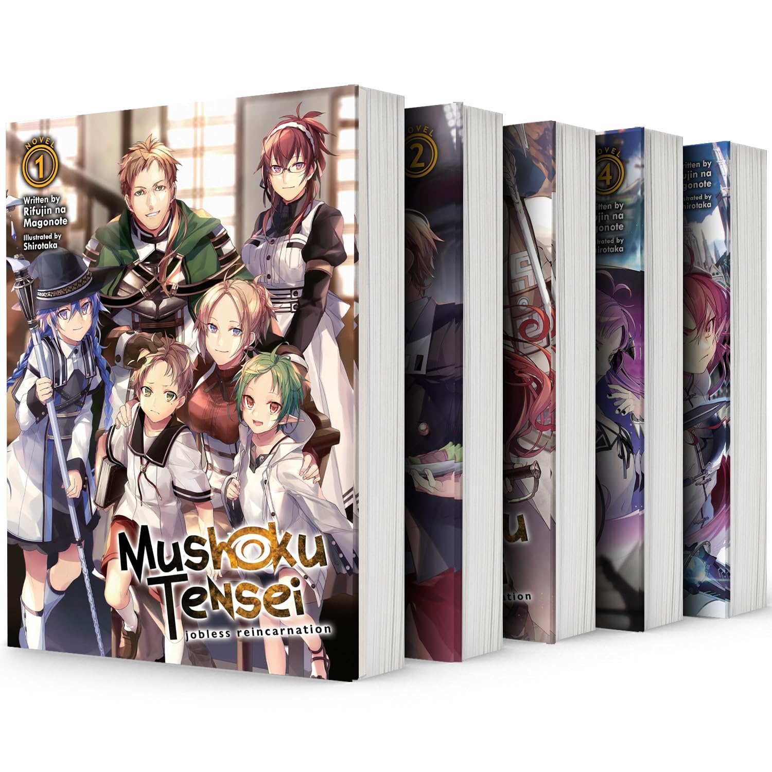 Jobless Reincarnation Light Novel Set of 5 Books, Mushoku Tensei Vol. 1-5 by Rifujin Na Magonote