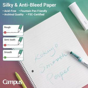 KOKUYO Spiral Notebook, 3 Pack Campus 10-1/2" x 8" Subject Notebooks with College Ruled, 80 Sheets, 3 Holes School Spiral Journal for Work Study Note Taking (Yellow, Orange, Purple)