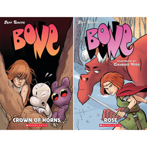Bone 10-Book Collection Set, Vol.1–9 & Rose (Out From Boneville, The Great Cow Race, Eyes of the Storm, The Dragonslayer, Rock Jaw, Old Man’s Cave, ... Treasure Hunters, Crown of Horns, Rose)