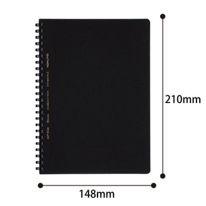 Kokuyo Spiral Graph Notebook, 8.3'' x 5.8'' Business Journal A5 Soft Ring Notebooks with 5mm Grid Ruled, 70 Perforated Sheets, Black 1 Subject Notebook, Note Taking for Work.Japan Import(SU-SV437S5-D)