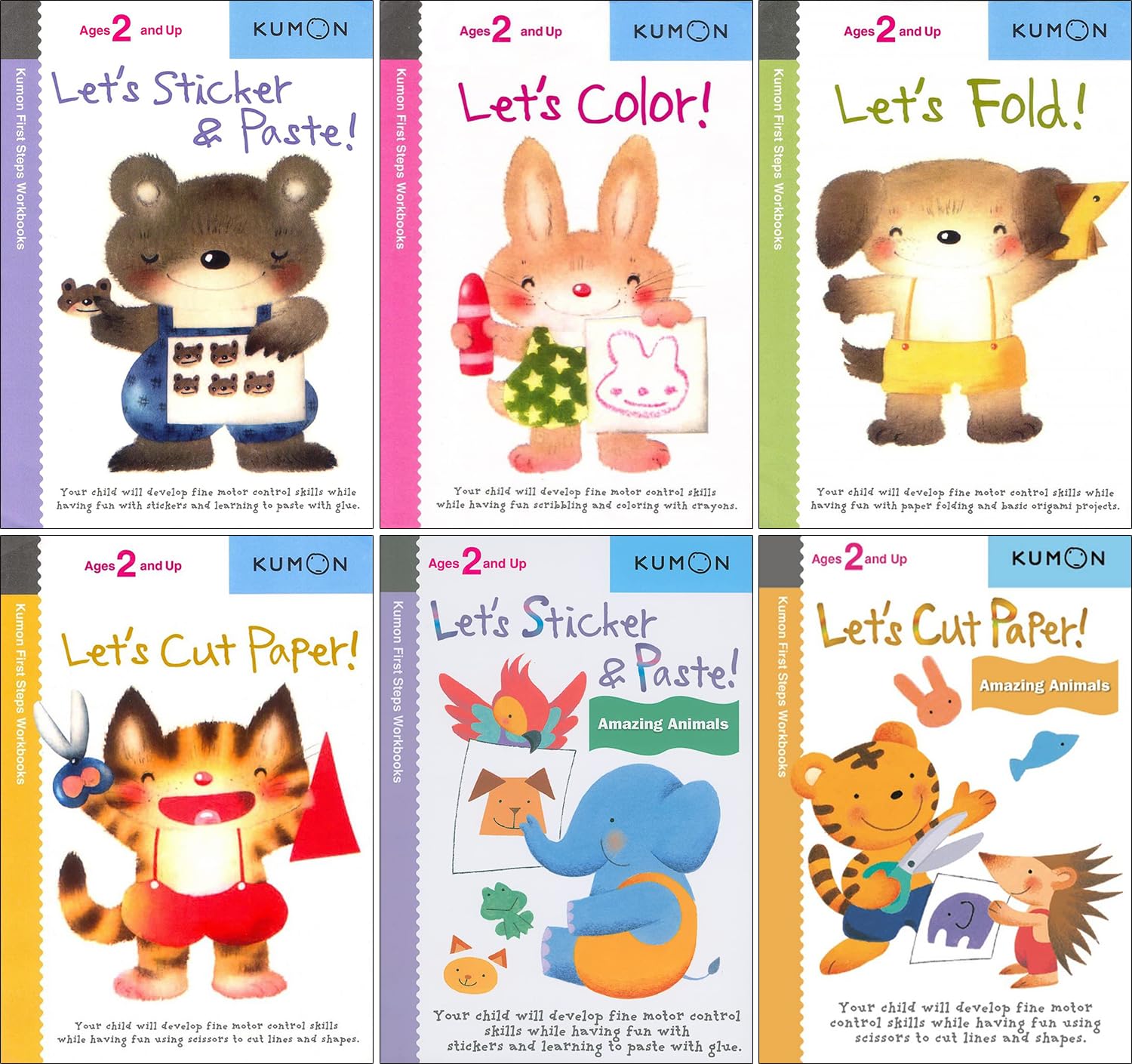 Kumon First Steps Workbooks Set of 6 Books for Ages 2 and Up by Kumon Publishing