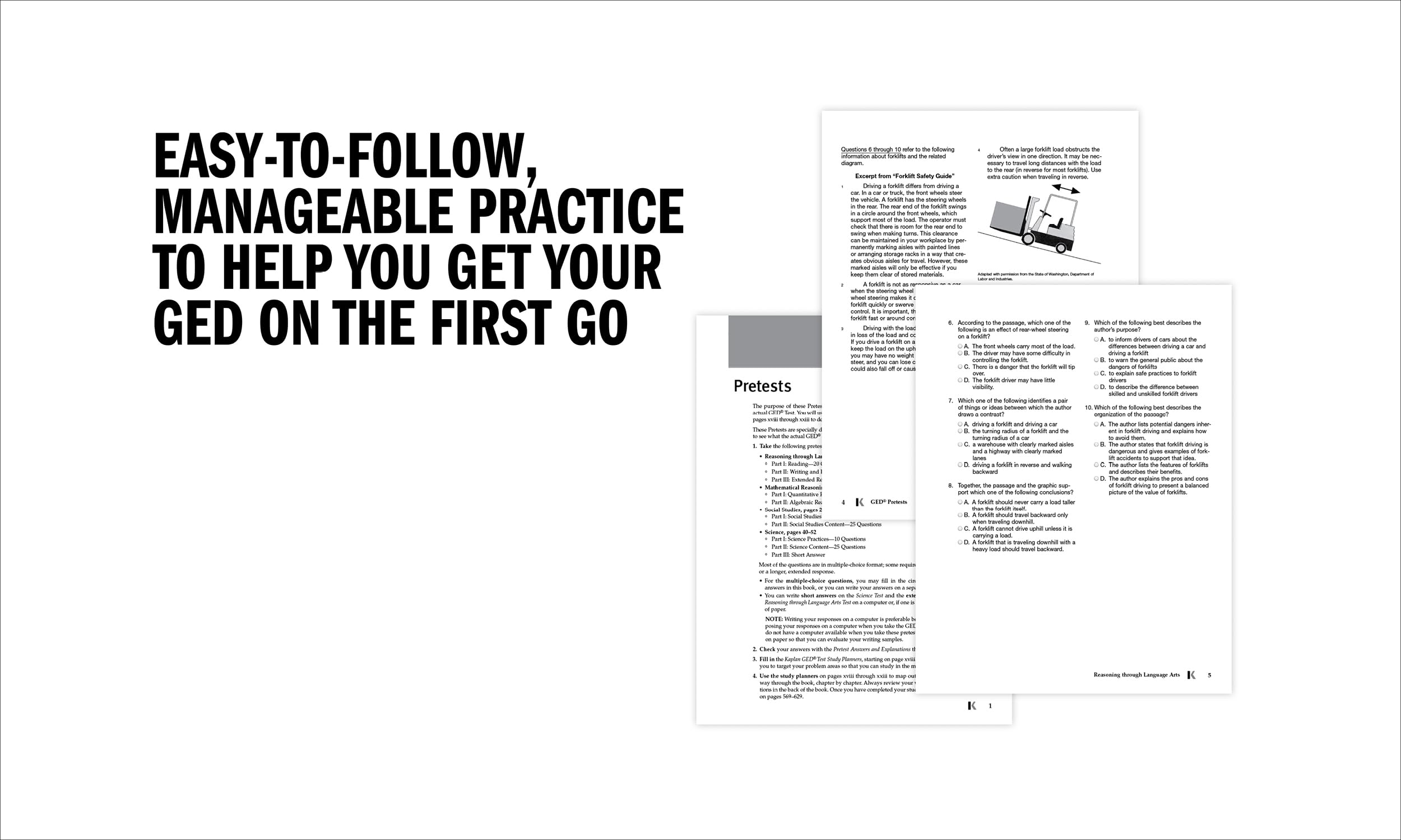 GED Test Prep Plus 2024-2025: Includes a Diagnostic Pretest, 2 Full Length Practice Tests, 1000+ Practice Questions, and 60+ Online Videos (Kaplan Test Prep)