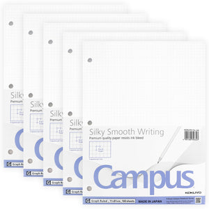 KOKUYO 5x5 Graph Paper, 8.25x11 Inches, 500 Sheets Loose Leaf Paper, Smooth Writing Surface, Bleed Resistant Filler Paper for Math, Engineering, Art Projects. Japan Import (WSG-NO-887G2x5)