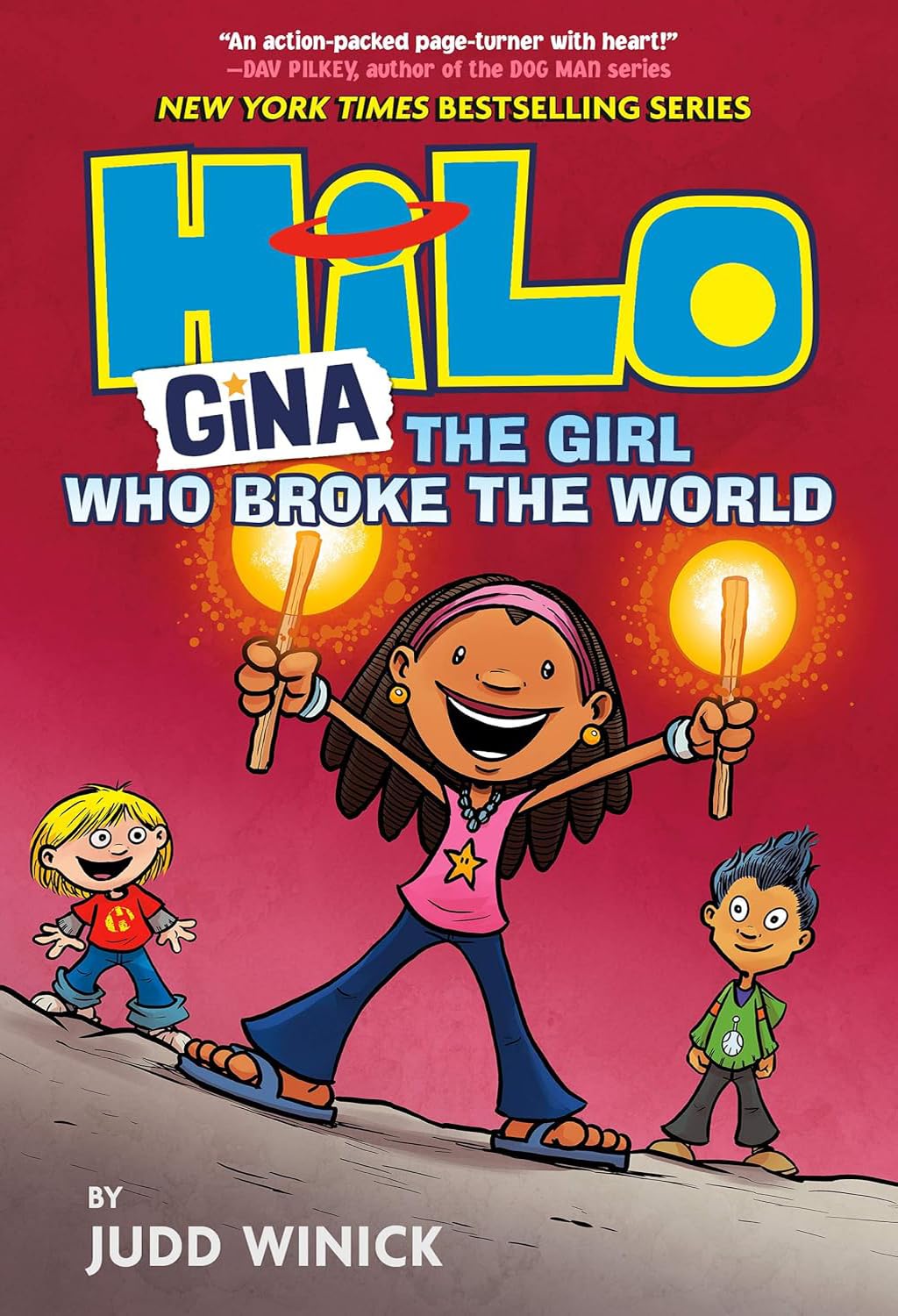 Hilo Series 4 Books Set Volume 7-10 by Judd Winick (Gina--The Girl Who Broke the World, Gina and the Big Secret, Gina and the Last City on Earth, Rise of the Cat)