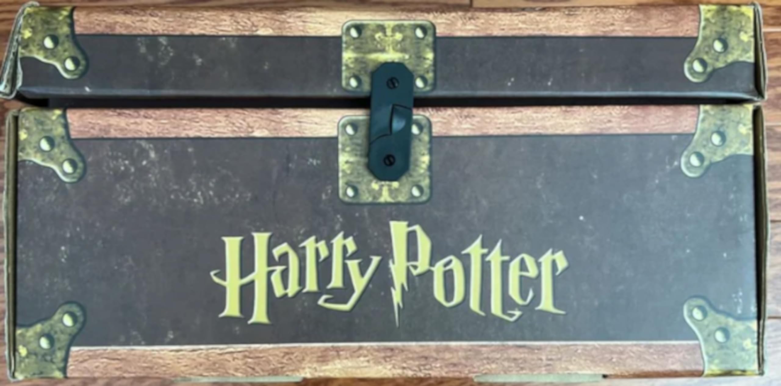 Harry Potter Books Set #1-7 in Collectible Trunk-Like Toy Chest Box, Decorative Stickers Included