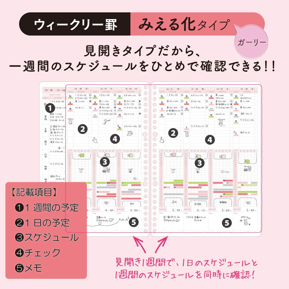 Kokuyo Campus Loose Leaf Study Planner Weekly Ruled