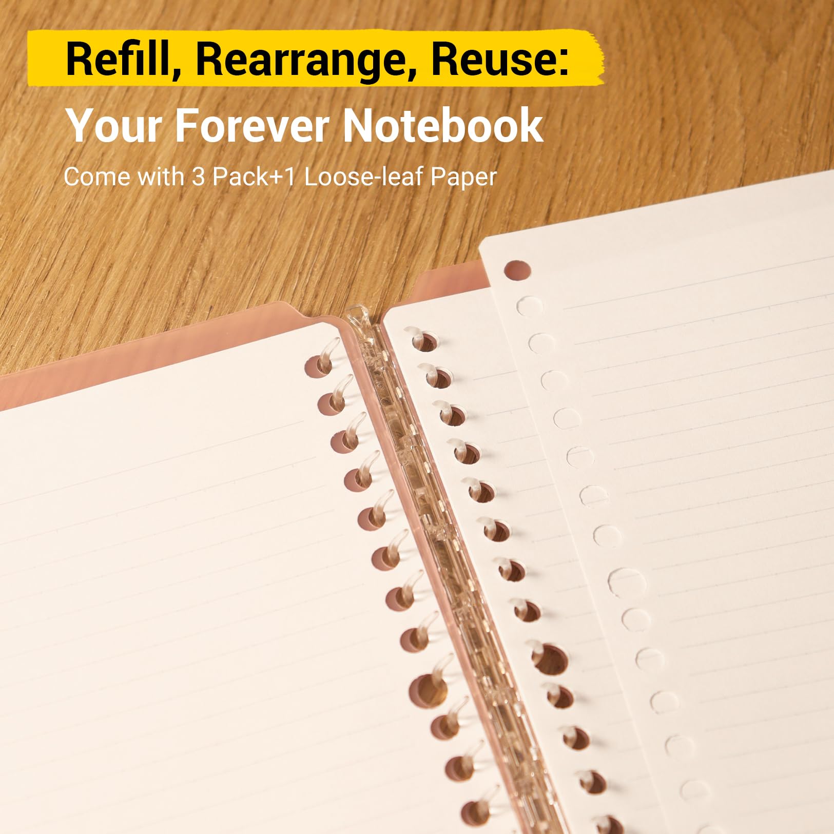 Kokuyo Campus Smart Ring Binders 3 Pack, B5 Notebook Binder +100 Sheet Refiller Paper, 25 Sheet Capacity, 26 Rings, Light Color, Perfect for Work, Study & Journal, Japan Import