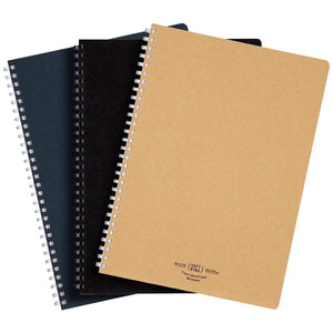 KOKUYO D Shaped Soft Ring Notebook, 7mm Rule, 31 Lines, 80 Sheets, B5, Natural Style, Set of Black, Beige, Navy, Japan Import (SU-SV608A)