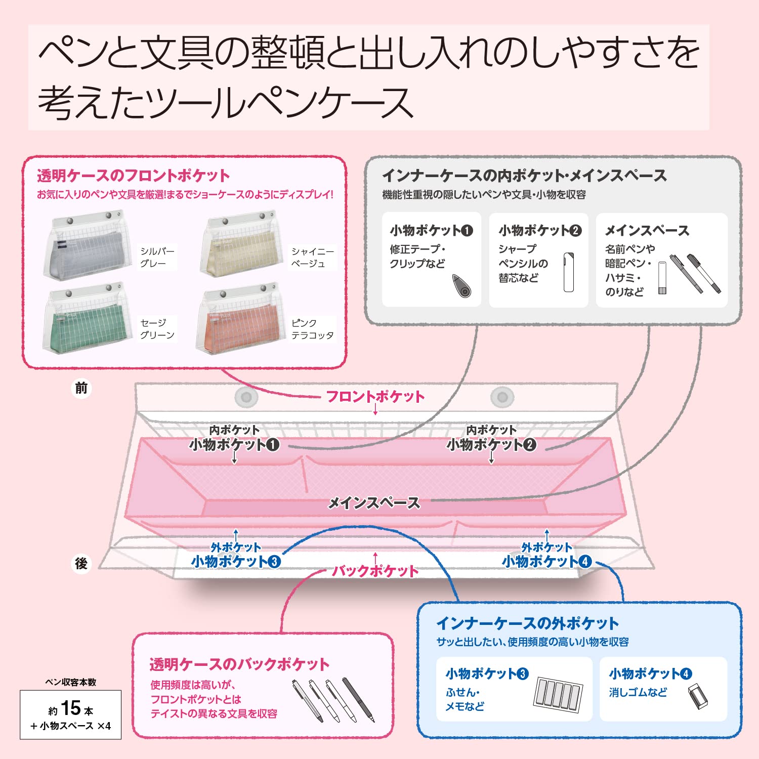 KOKUYO Piiip Tool Pen Case, Shiny Beige, Japan Import (F-VBF240-4)