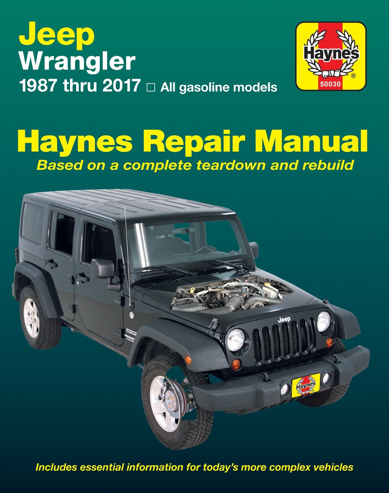 Jeep Wrangler 4-cyl & 6-cyl Gas Engine, 2WD & 4WD Models (87-17) Haynes Repair Manual (Does not include info specific to diesel engine models. Includes coverage apart from specific exclusion noted)