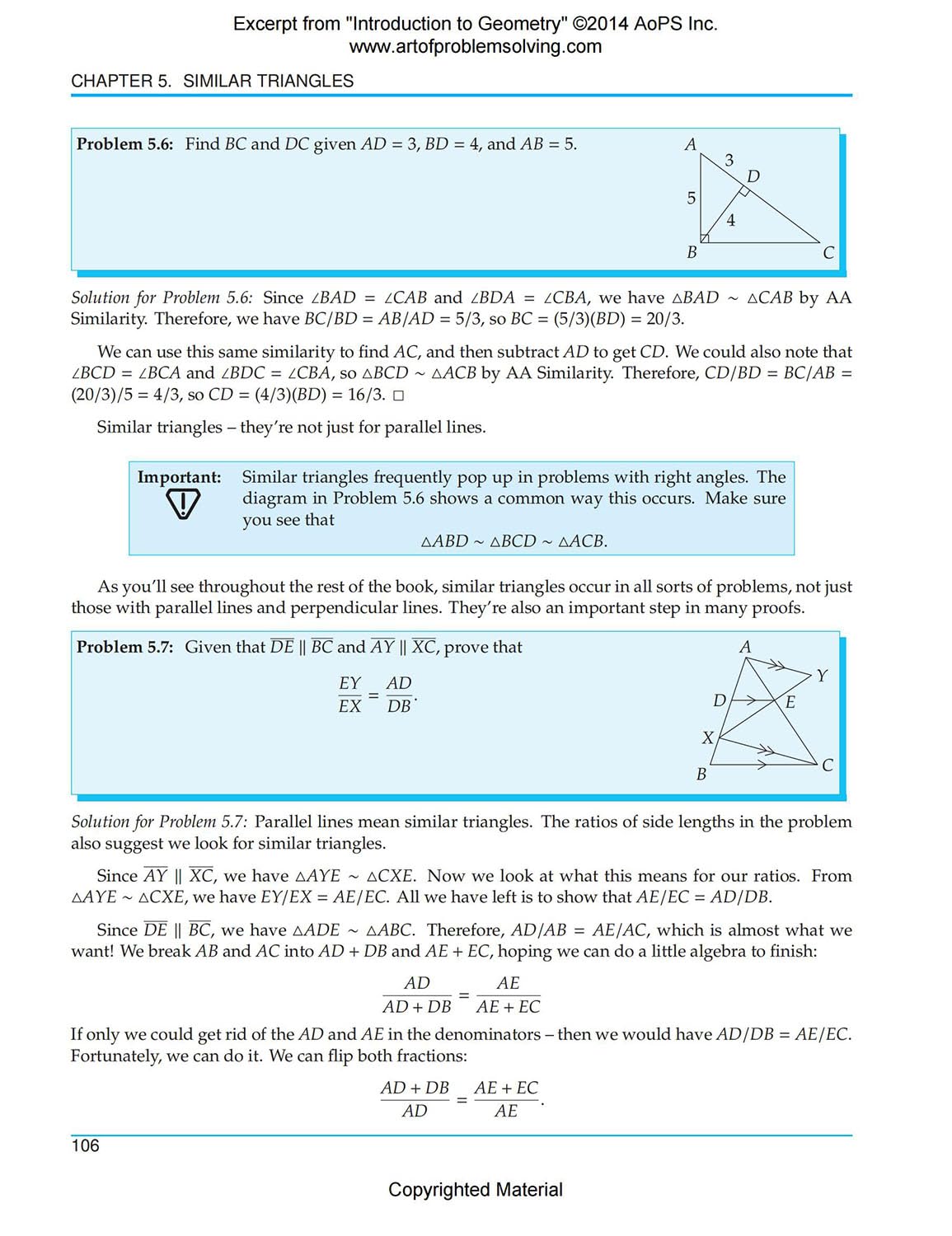 Art of Problem Solving (AoPS) Series, Introduction to Geometry 2 Books Set of Text and Solution by Richard Rusczyk