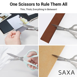 Kokuyo 7“ Scissor All purpose with Hybrid Arch Stainless Steel Blade, Off-White, Sharper Cutting Performance Heavy Duty Cutter for Office Home School Craft Supplies (HSM-A100LS)