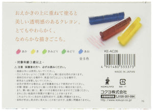 KOKUYO KE-AC26 Transparent Crayons, 5 Colors