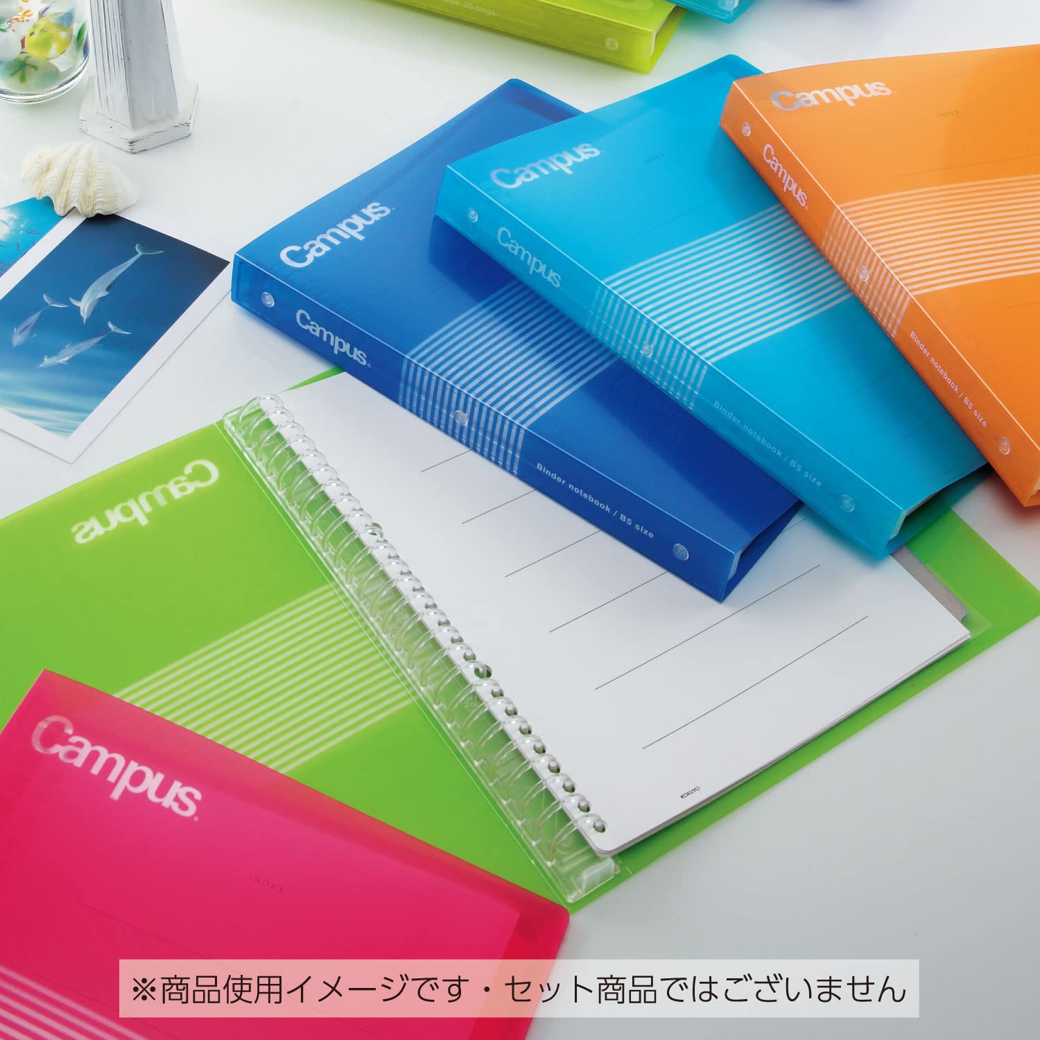 KOKUYO Campus B5 Slide Binder Notebook with 5 Tab Dividers, PP Cover, 26 Hole, 100 Sheets Capacity, Pink, Japan Import (RU-P334NP)