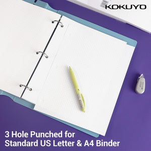 KOKUYO 5x5 Graph Paper, 8.25x11 Inches Loose Leaf Paper, 300 Sheets, Smooth Writing Surface, Bleed Resistant Filler Paper for Math, Engineering, Art Projects. Japan Import (WSG-NO-887G2x3)