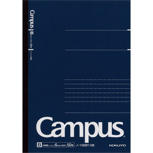 KOKUYO Campus Notebook, Business Type, Dot B 6mm Ruled, A5, 50 Sheets, 30 Lines, Navy Cover, Japan Import (NO-105BT-DB)