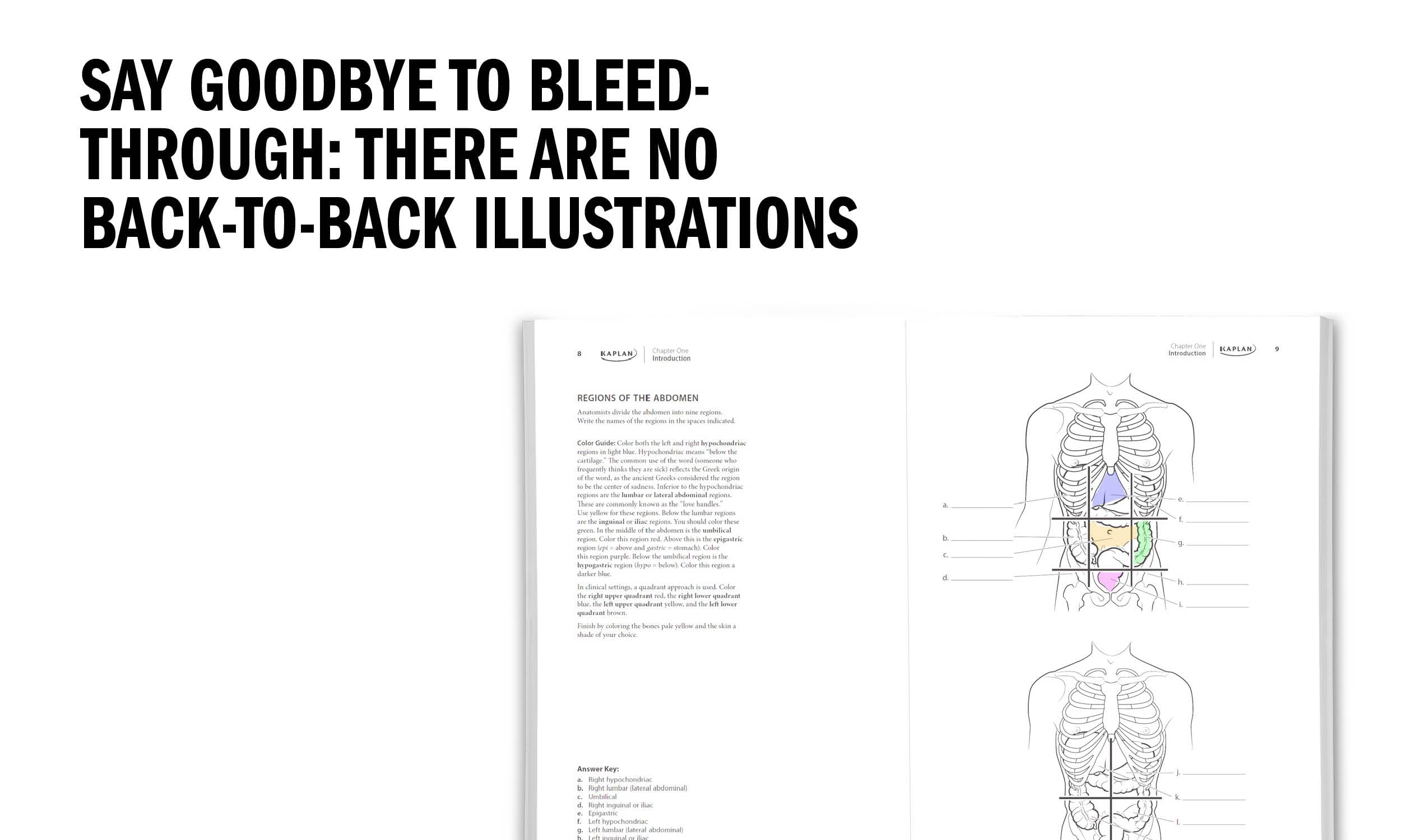 Anatomy Coloring Book with 450+ Realistic Medical Illustrations with Quizzes for Each (Kaplan Test Prep)
