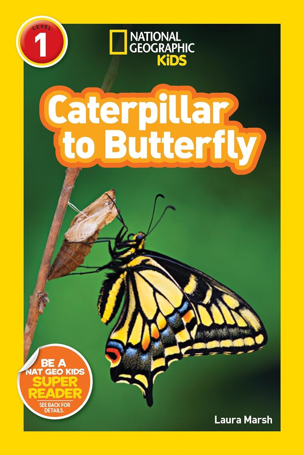 National Geographic Kids Readers, 6 Books Set, Caterpil-lar to Butterfly, Tigers, Lizards, Wolves, Volcanoes, Sharks, Level 1-2