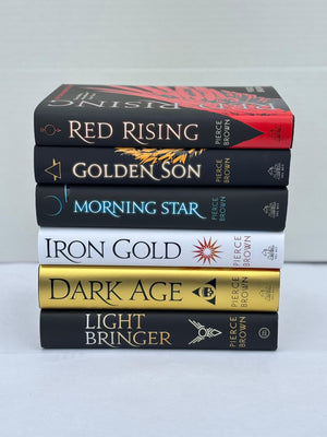 Red Rising Series Vol. 1-6, 6 Books Set, Red Rising, Golden Son, Morning Star, Iron Gold, Light Bringer, Dark Age, by Pierce Brown