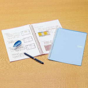 Kokuyo Campus Smart Ring Binder, A5 Light Blue Refillable Binder Notebook 20 Holes with 10 Extra Loose-Leaf Paper, Up to 25 Filler Papers for Work & Study, Japan Import (RU-SP130LB)