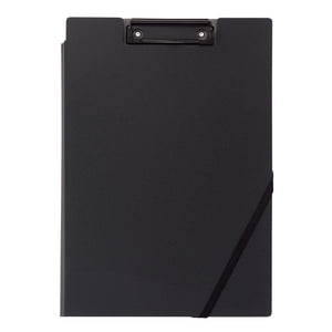 Kokuyo Clipboard Folder, Black A4 Foldable Clipboard Folio with Clip. 360 Degree Binder Clipboard with Elastic Band, File Cover Work Folder Clipboards with Pen Slot. Japan Import (Joha-MC50D)