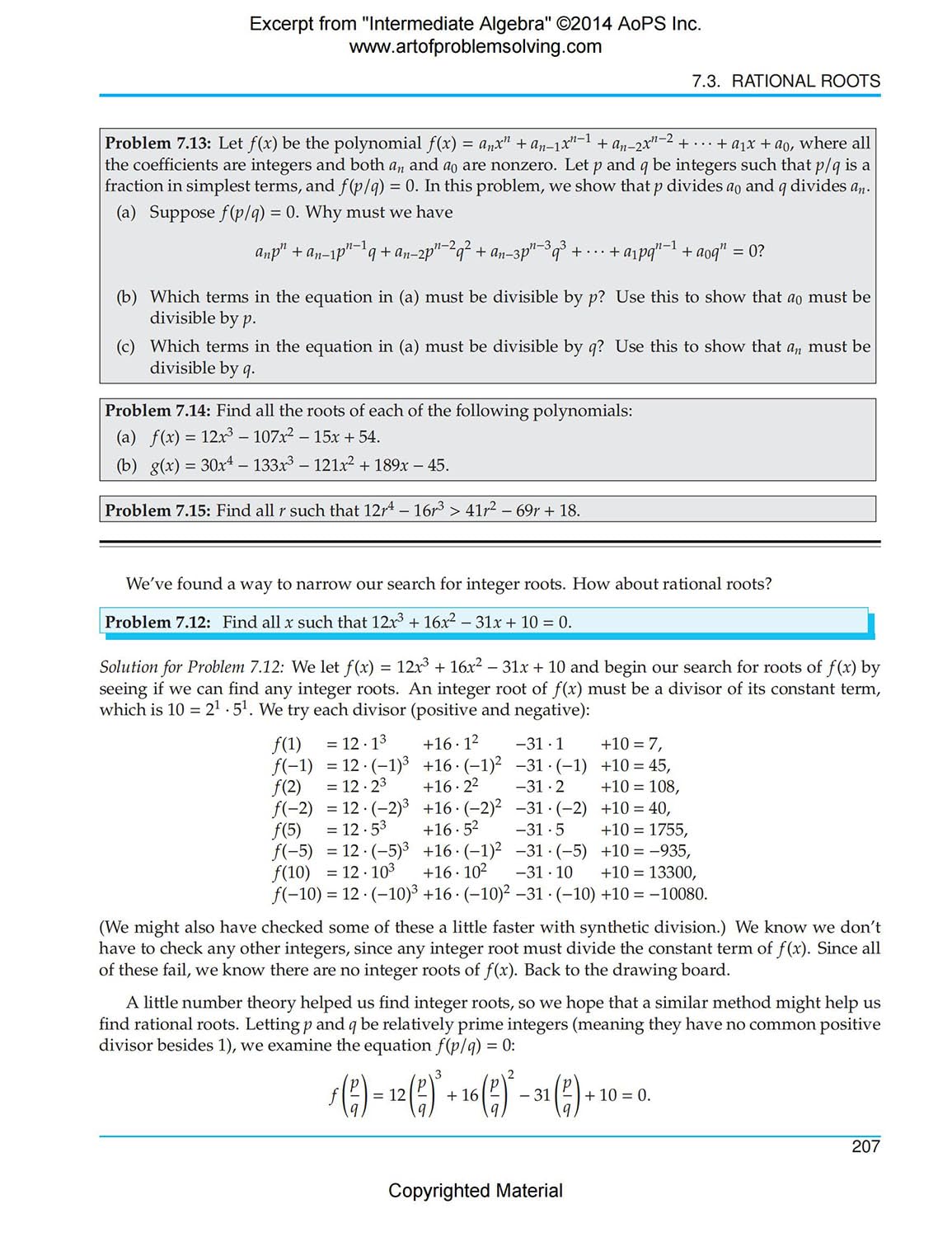 Art of Problem Solving (AoPS) Series, Intermediate Algebra 2 Books Set of Text and Solution by Richard Rusczyk and Mathew Crawford