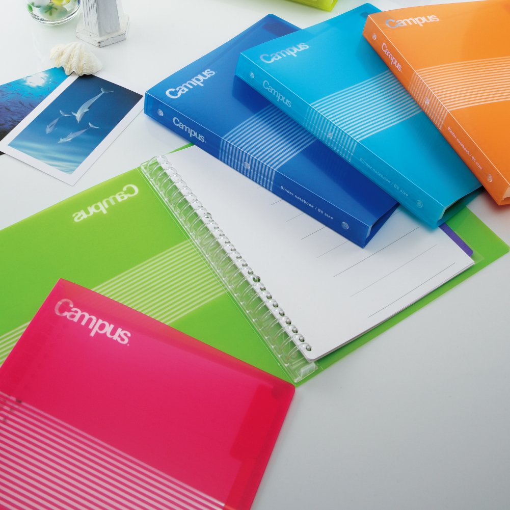 KOKUYO Campus B5 Slide Binder Notebook with 5 Tab Dividers, PP Cover, 26 Hole, 100 Sheets Capacity, Blue, Japan Import (RU-P334NB)