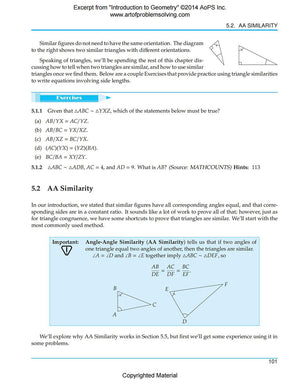 Art of Problem Solving (AoPS) Series, Introduction to Geometry 2 Books Set of Text and Solution by Richard Rusczyk