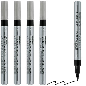 KOKUYO Alcohol Resistant Laboratory Markers, 5 Black Permanent Freezer Lab Pens with 0.6mm Fine Point Tip, Designed for Industrial, Lab and Hospital Use, Japan Import