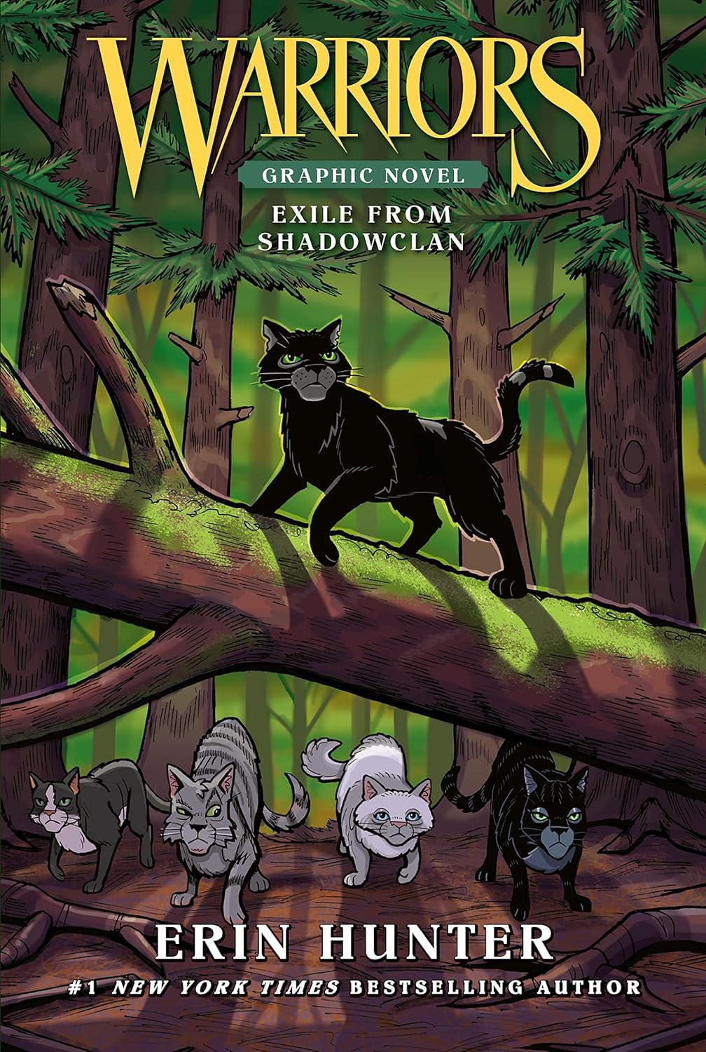 Warriors Graphic Novel Series, Collection Set of 4 Books. A Shadow in Riverclan, Winds of Change, Exile from ShadowClan, A Thief in Thunderclan by Erin Hunter